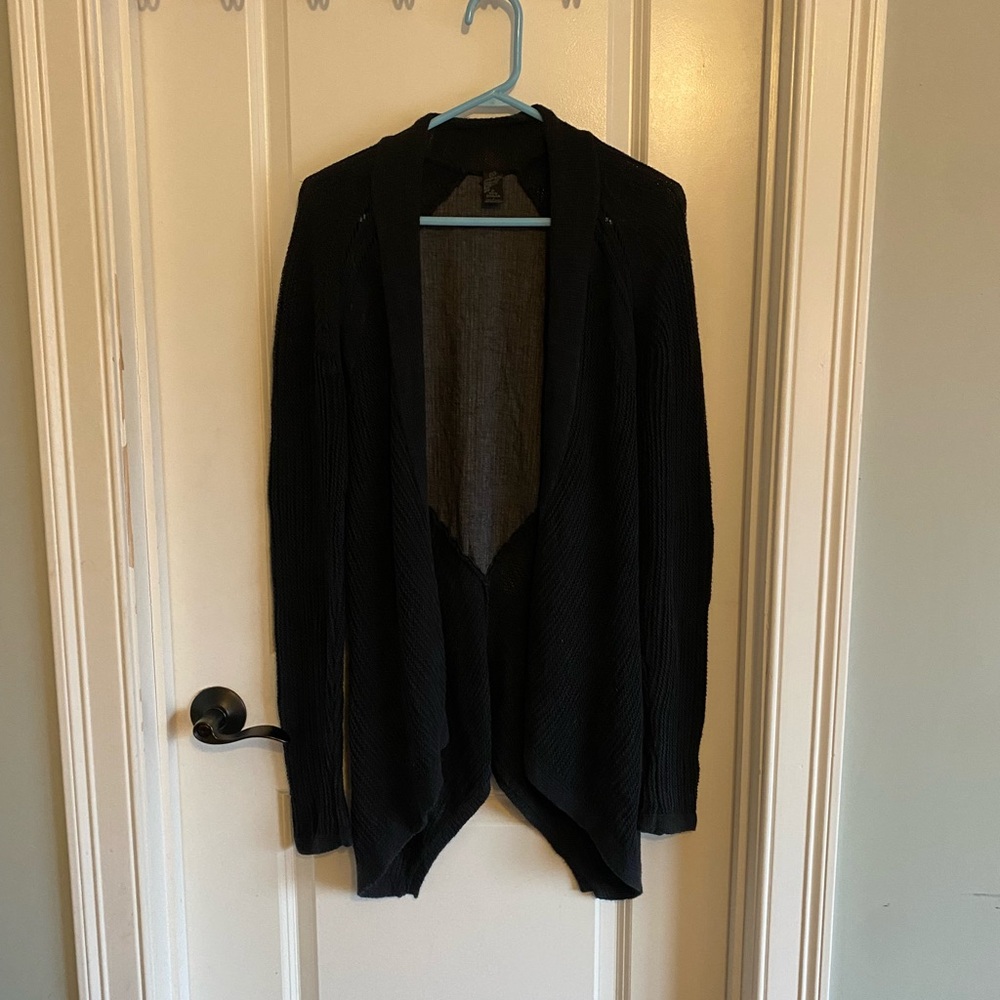 Prana Navy Loose Knit Long Cardigan